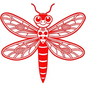 剪纸风格的蜻蜓