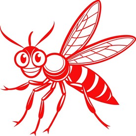 剪纸风格的蚊子