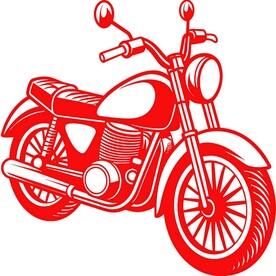 剪纸风格的摩托车