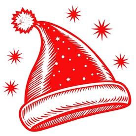 剪纸风格的圣诞帽
