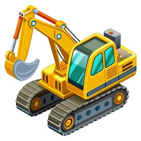 细节丰富的挖掘机 