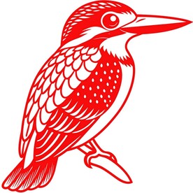 剪纸风格的翠鸟