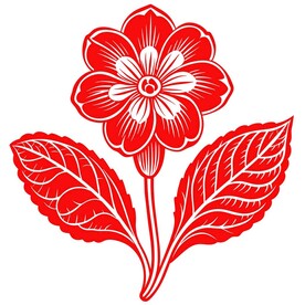 剪纸风格的报春花