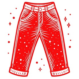 剪纸风格的牛仔裤