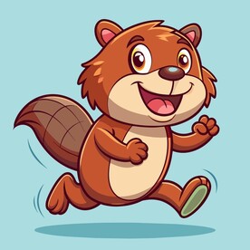 奔跑状态的河狸