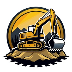 细节丰富的挖掘机 Logo 设