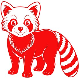 剪纸风格的小熊猫