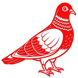 剪纸风格的鸽子