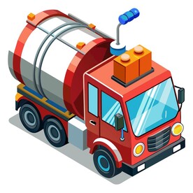 细节丰富的洒水车 