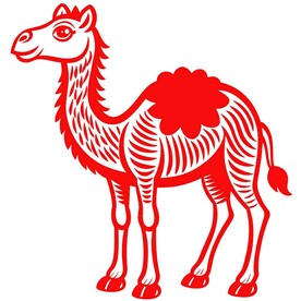 剪纸风格的骆驼