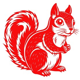 剪纸风格的松鼠