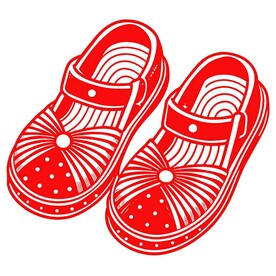 剪纸风格的凉鞋
