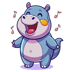 正在唱歌的河马