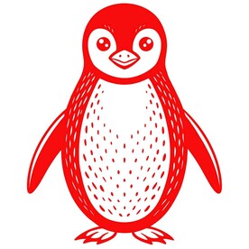 剪纸风格的企鹅