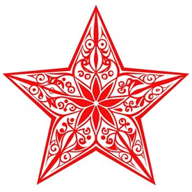 剪纸风格的装饰星星