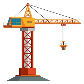 拟真风格的塔吊侧视图