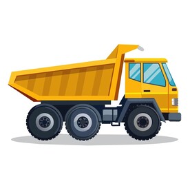 拟真风格的自卸车侧视图
