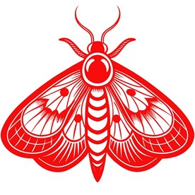 剪纸风格的蚕蛾