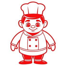 剪纸风格的厨师