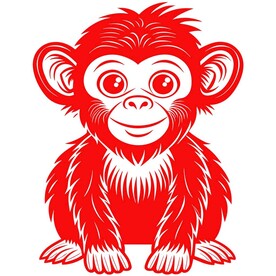 剪纸风格的猩猩