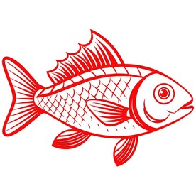 剪纸风格的黄花鱼