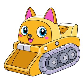 可爱风格的推土机