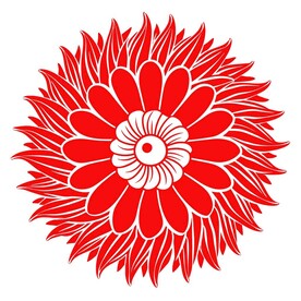 剪纸风格的海葵