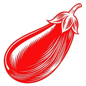 剪纸风格的茄子