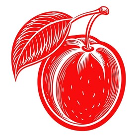 剪纸风格的李子