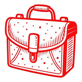 剪纸风格的公文包