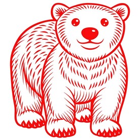 剪纸风格的北极熊