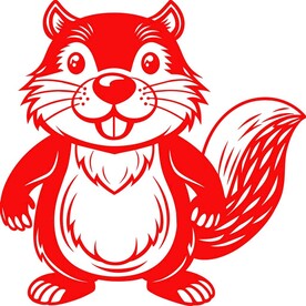 剪纸风格的河狸