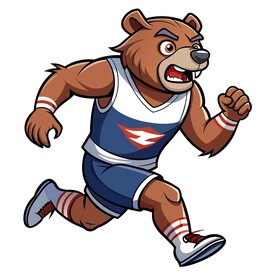 穿着运动服跑步的灰熊