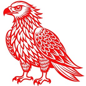 剪纸风格的老鹰