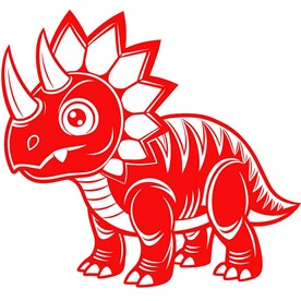 剪纸风格的三角龙