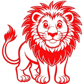 剪纸风格的狮子