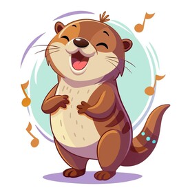 正在唱歌的水獭