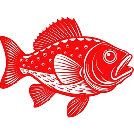 剪纸风格的石斑鱼