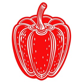 剪纸风格的甜椒