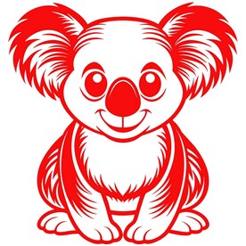 剪纸风格的考拉