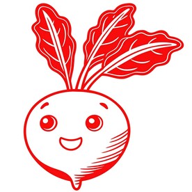 剪纸风格的萝卜