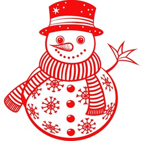 剪纸风格的雪人