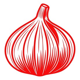 剪纸风格的大蒜