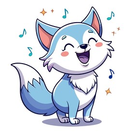 正在唱歌的北极狐