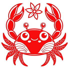 剪纸风格的螃蟹