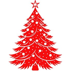 剪纸风格的圣诞树