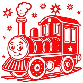 剪纸风格的火车