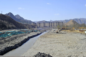 大石河河床施工现场
