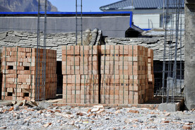 农村建房施工现场