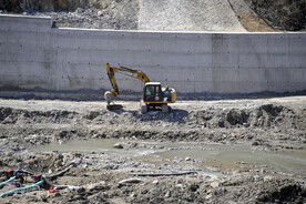 大石河河床施工现场